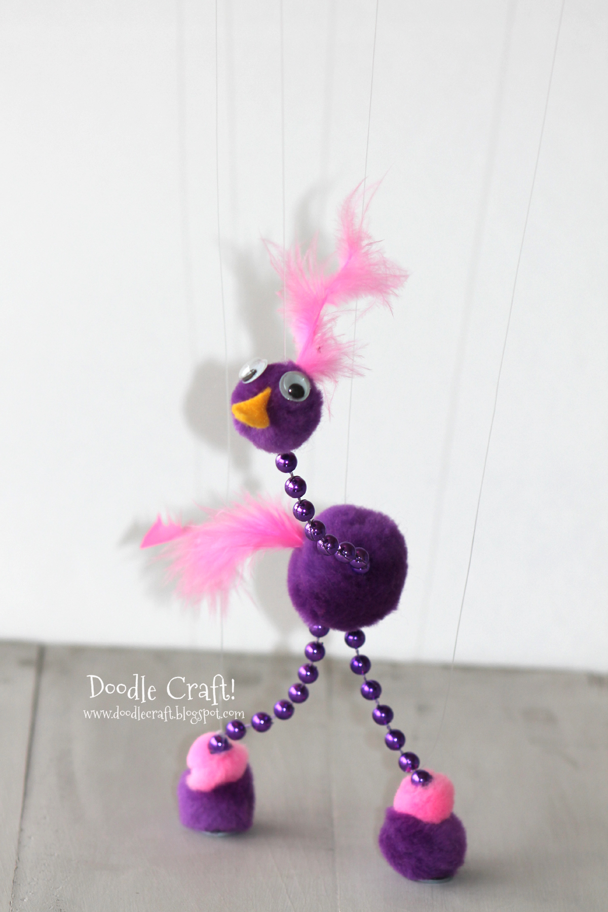 marionette bird coocoo wacky funky quirky muppet puppets craft activity diyh.jpg