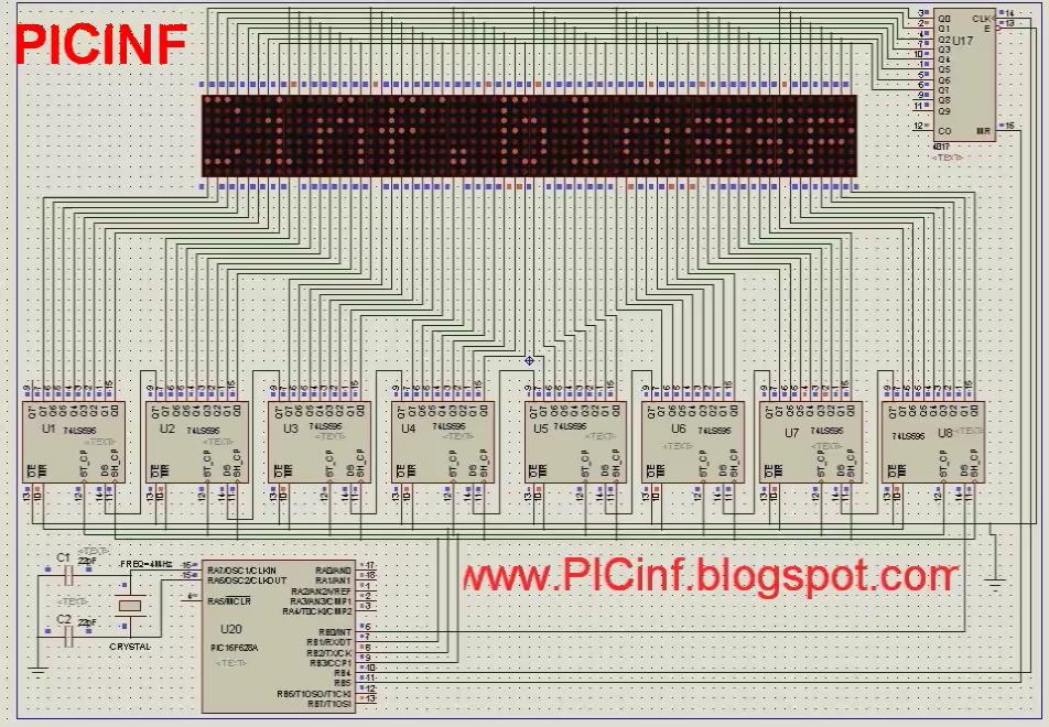 microcontroller 16f628 CD4017 74LS595 based Moving message display MMD.jpg