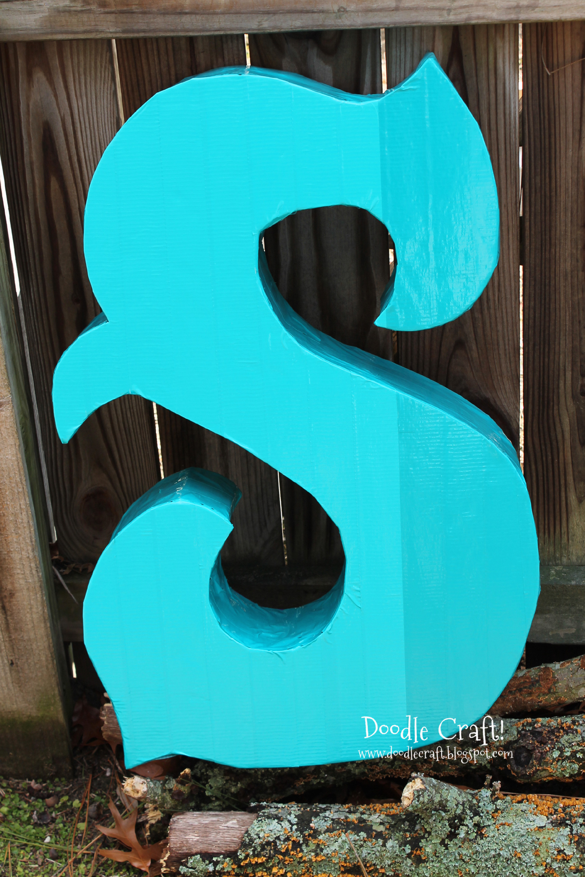 ombre monogram out of duct tape and cardboard.jpg