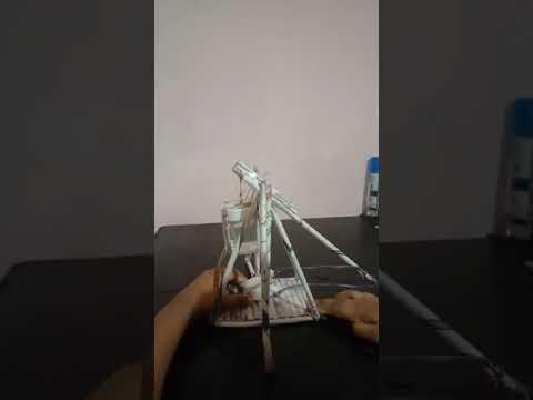 paper trebuchet firing