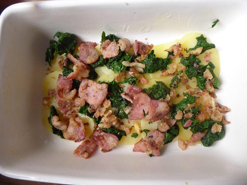 potato spinach and bacon in dish.JPG