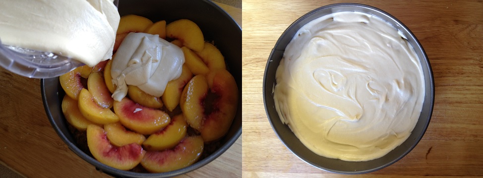 pour batter over peaches and spread.jpg