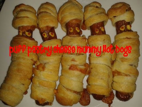 puff pastry cheese mummy Hot Dogs recipe