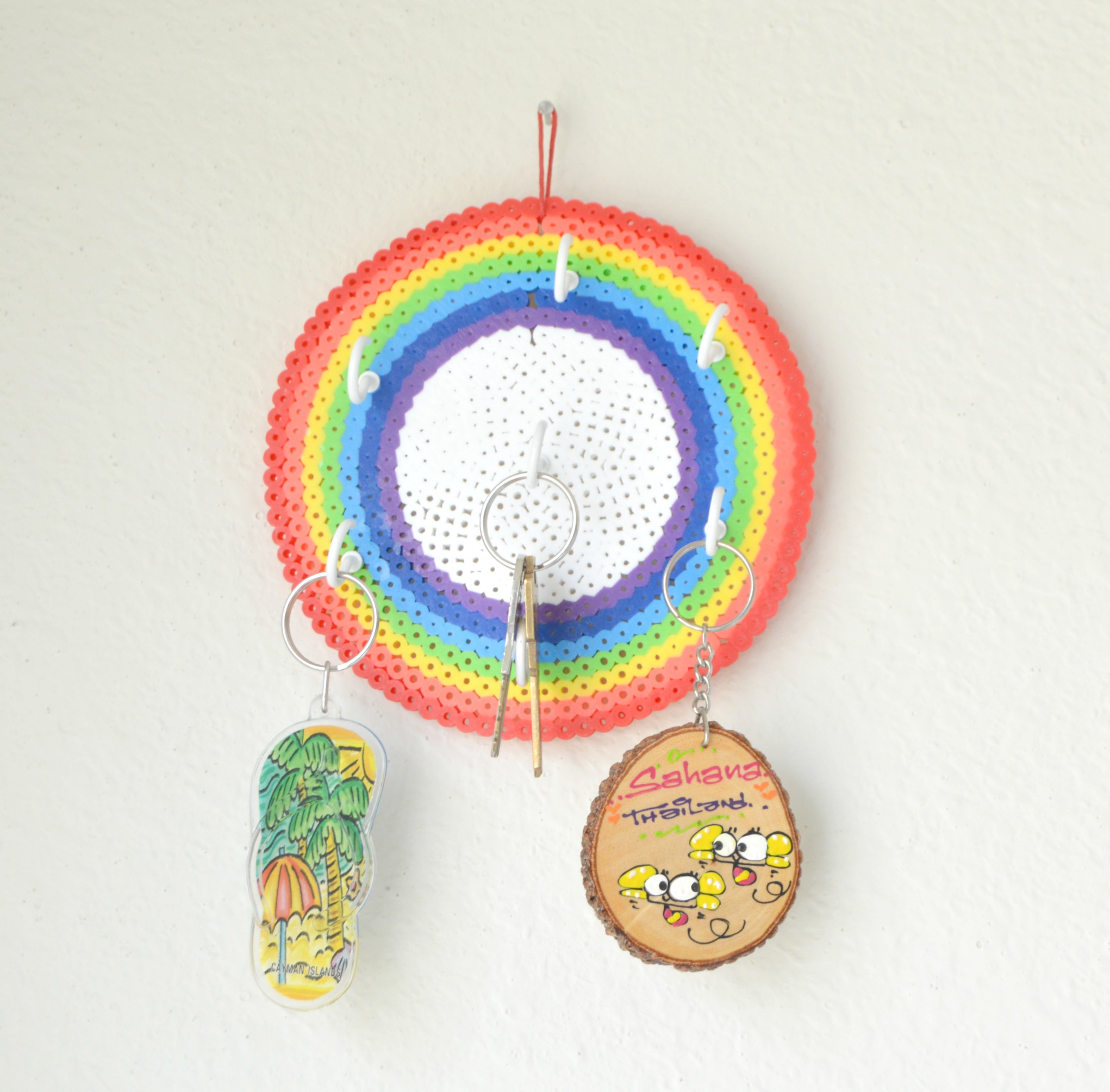 rainbow perler beads key holder.jpg