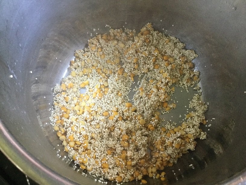 roasting quinoa and chana dal.jpg