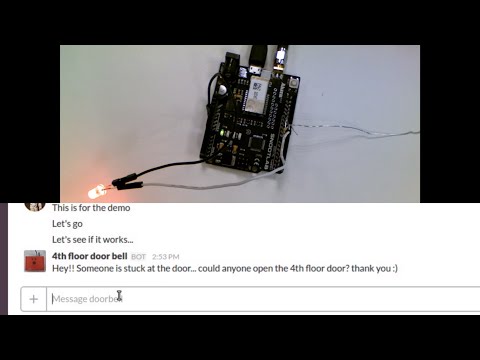 sigfox doorbell posting message on slack