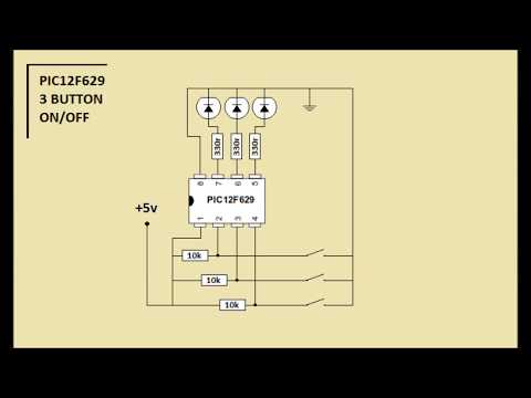 simple 3 button on-off with 12f629 (mikroC) code is in description