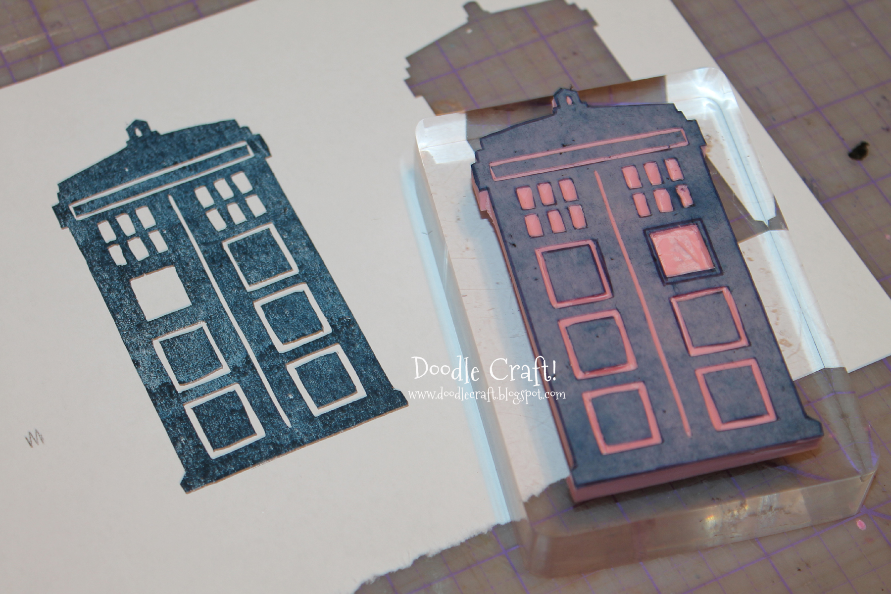 simple diy rubber stamp tutorial carve your own tardis homemade stamping.jpg