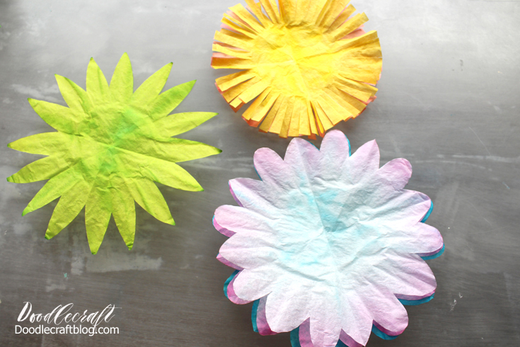 spring bouquet bright dyed coffee filter flower wreath papercrafting papercraft diy doodlecraft (17).JPG