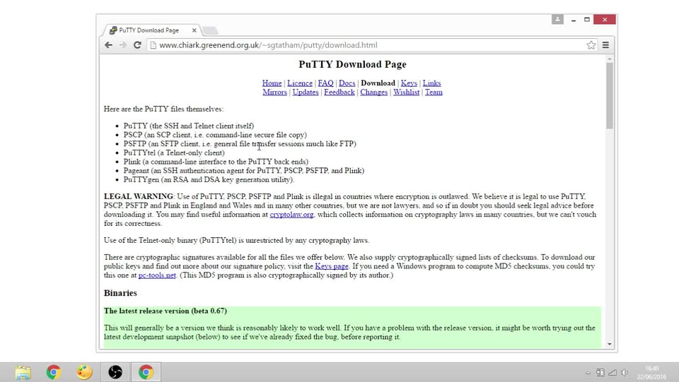 ssh into pi windows