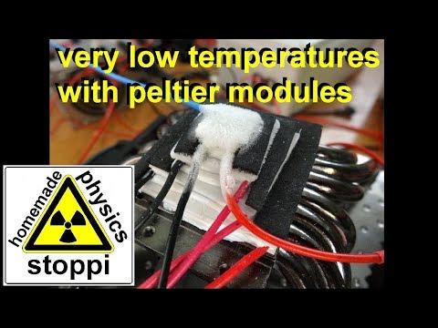 stacked Peltier modules for very low temperatures less than -60&deg;C