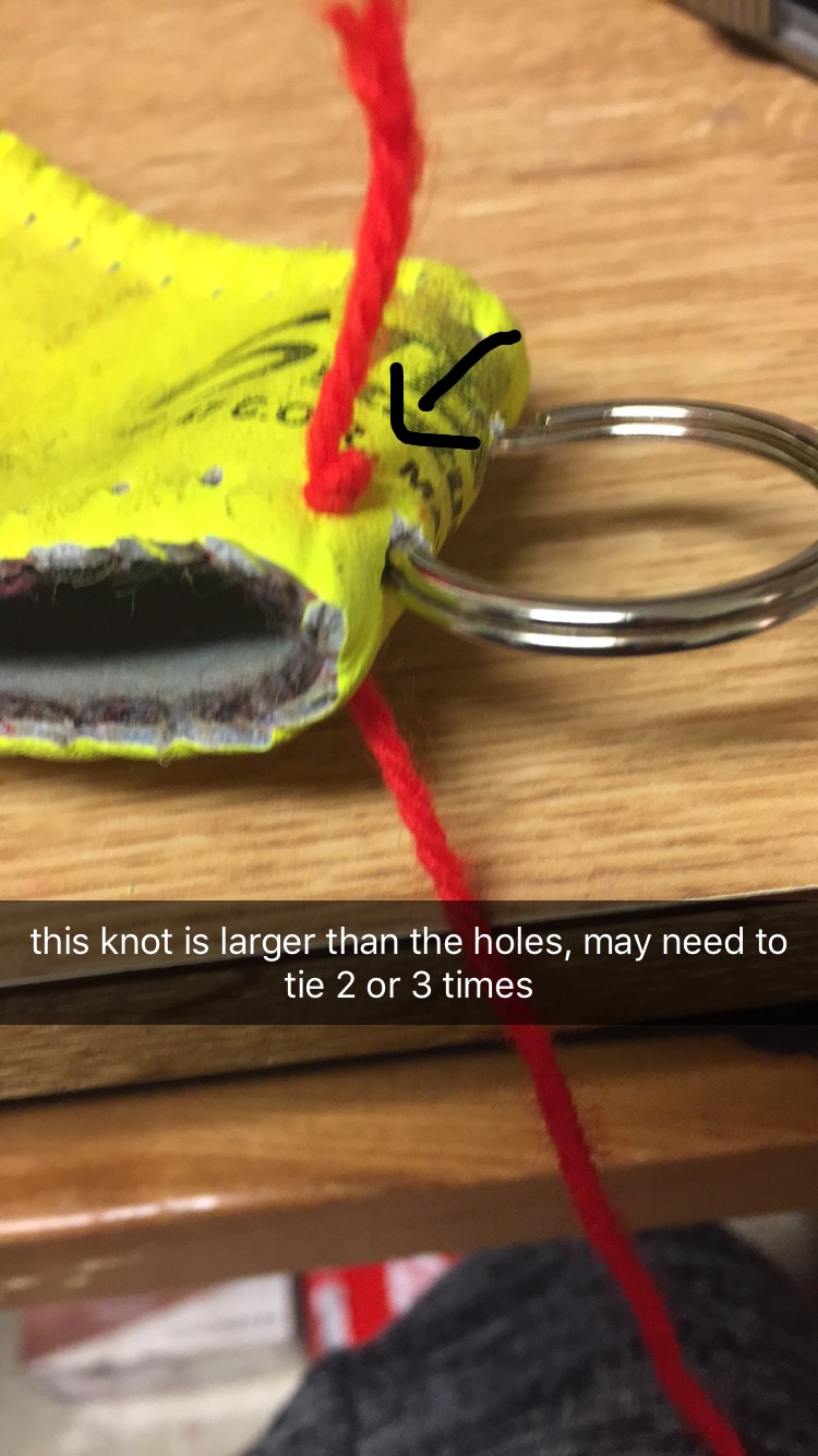 tied knot at 1st hole.JPG