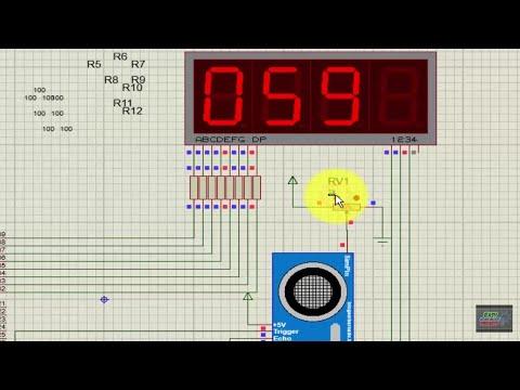 ultrasonic range finder using Assemble language