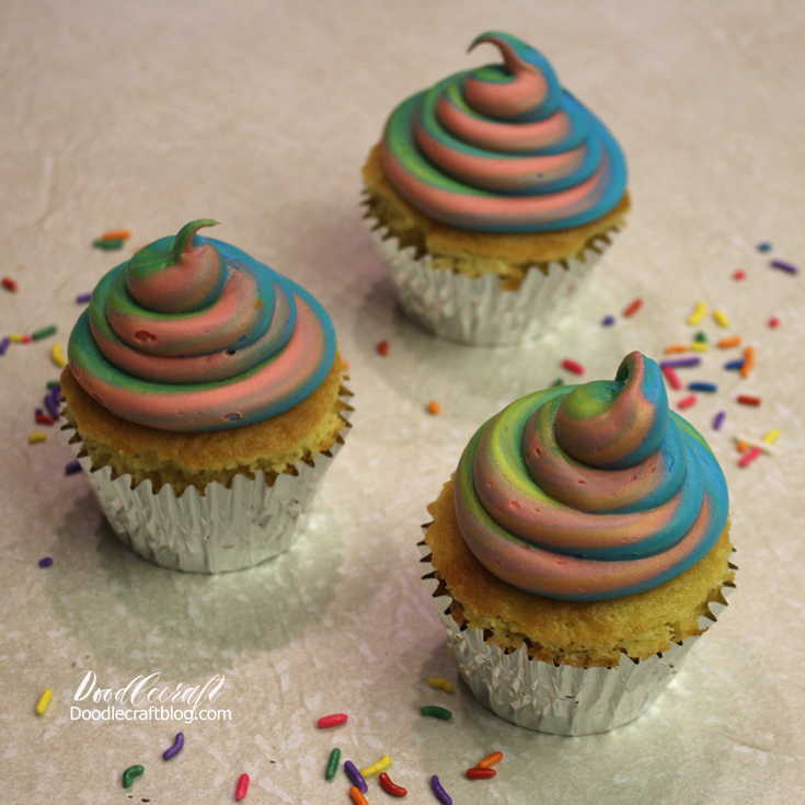 unicorn poop cupcakes easy diy party cake trick treat rainbow colored frosting (7).JPG