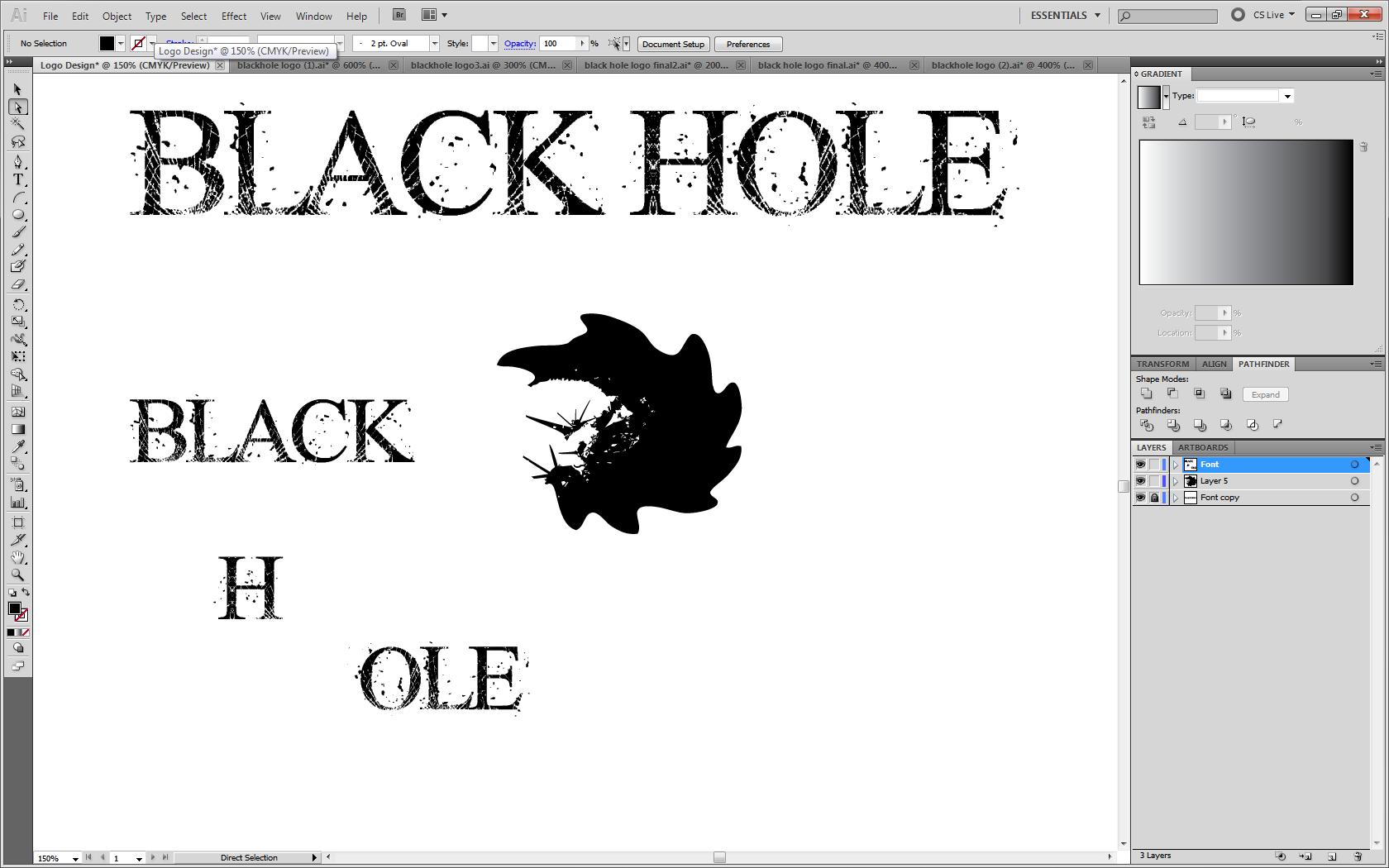 use text tool to type black seperately than H than ole.jpg