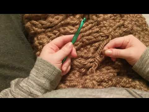 weaving ends for chunky cable crochet blanket