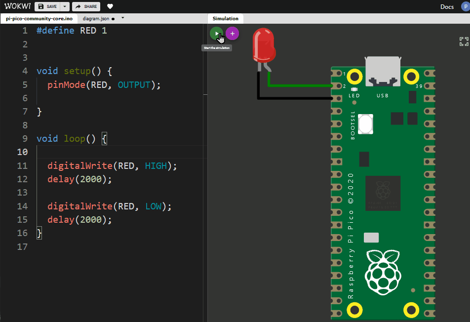 wokwi raspberry pi pico simulator6.gif