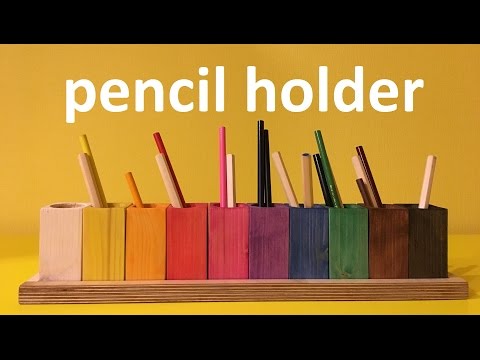 wooden pencil holder