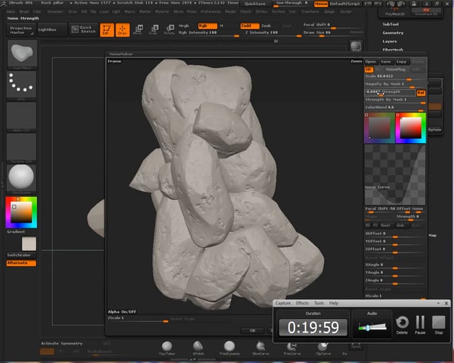 zBrush: Making your own IMM rocks to create a rocky cliff