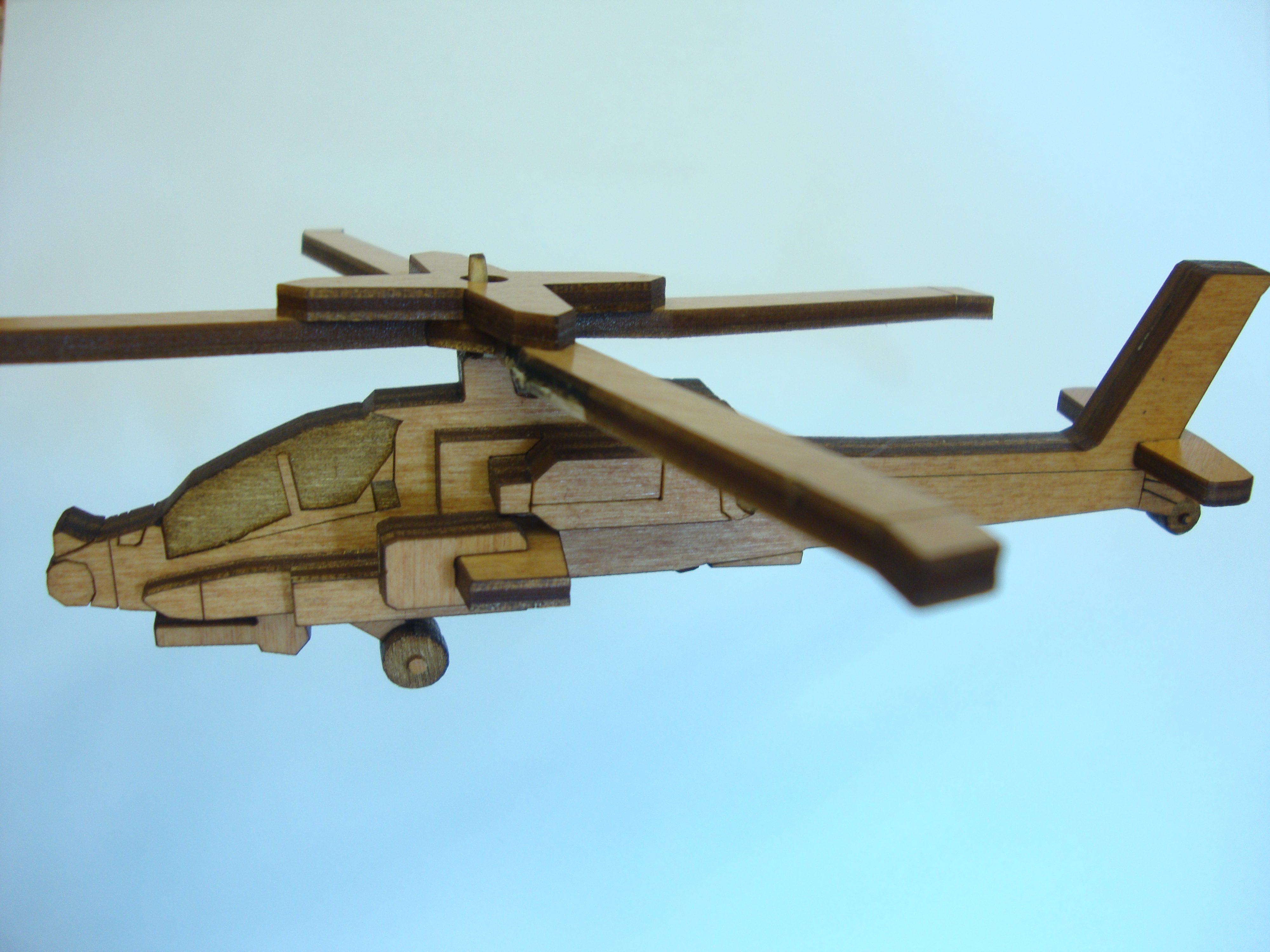 Laser-Cut Apache Helicopter