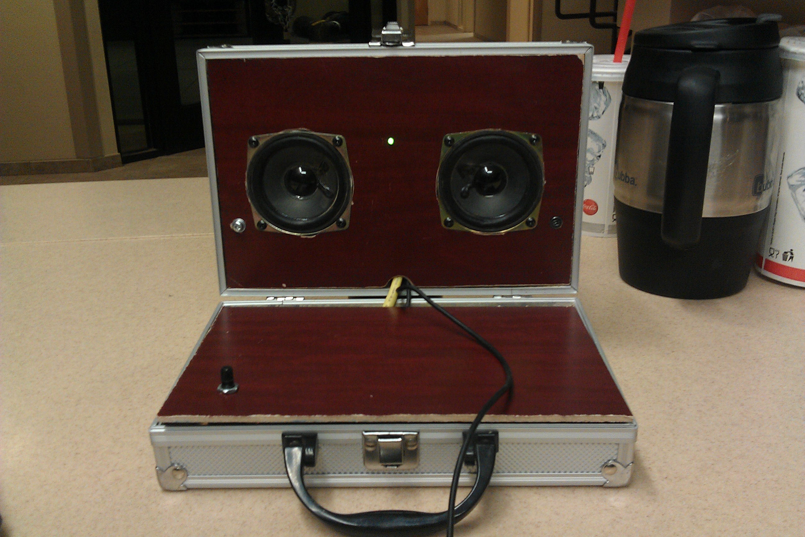 Battery powered speakers, with usb chargers