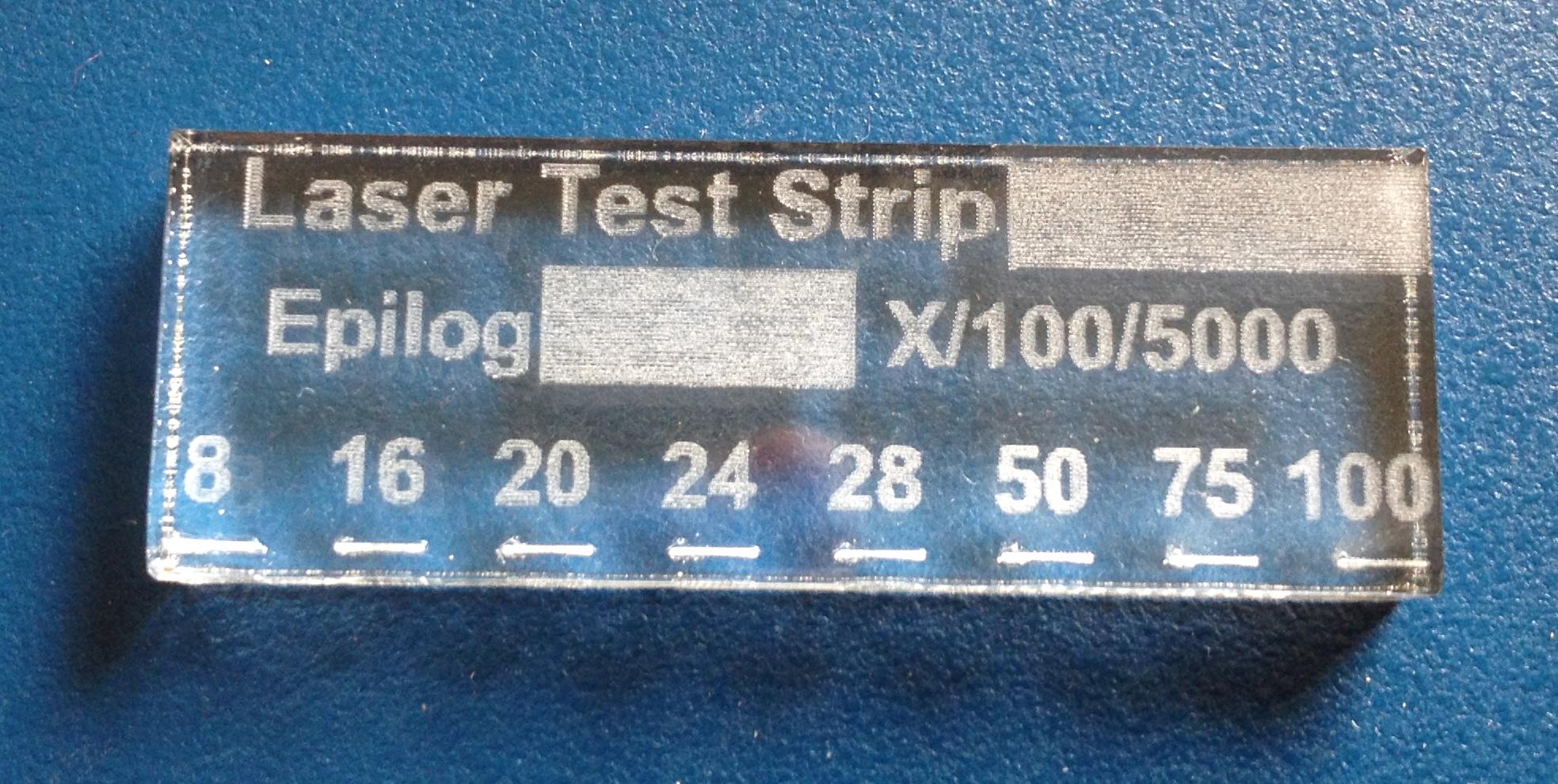 Track your laser engraver's cutting power with test strips