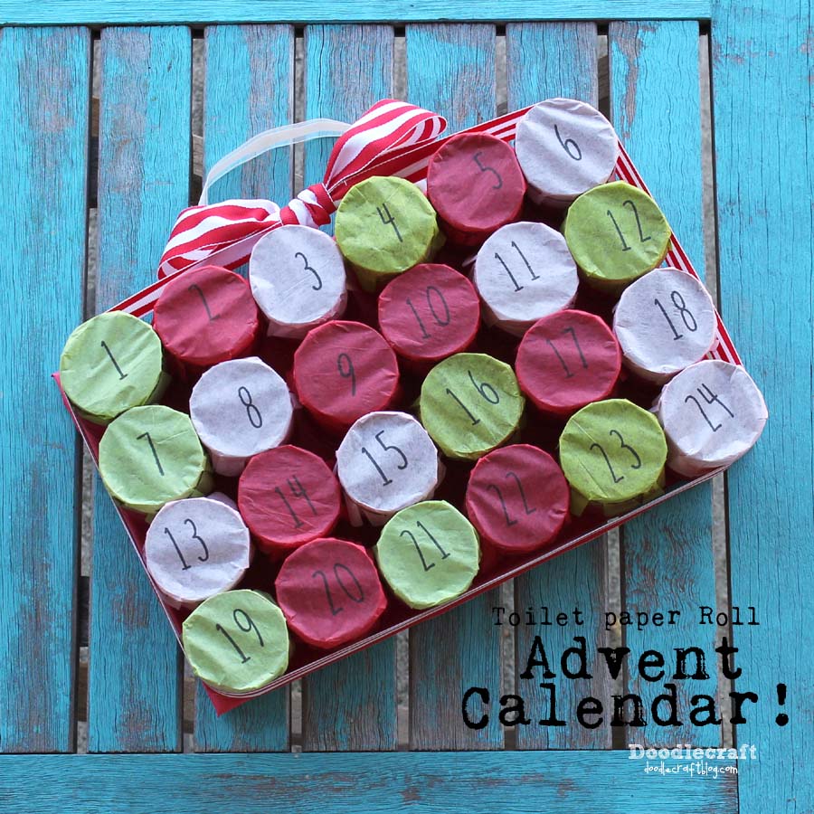 toilet paper roll upcycle craft advent christmas countdown calendar 24 days punch box poke treats (1).JPG