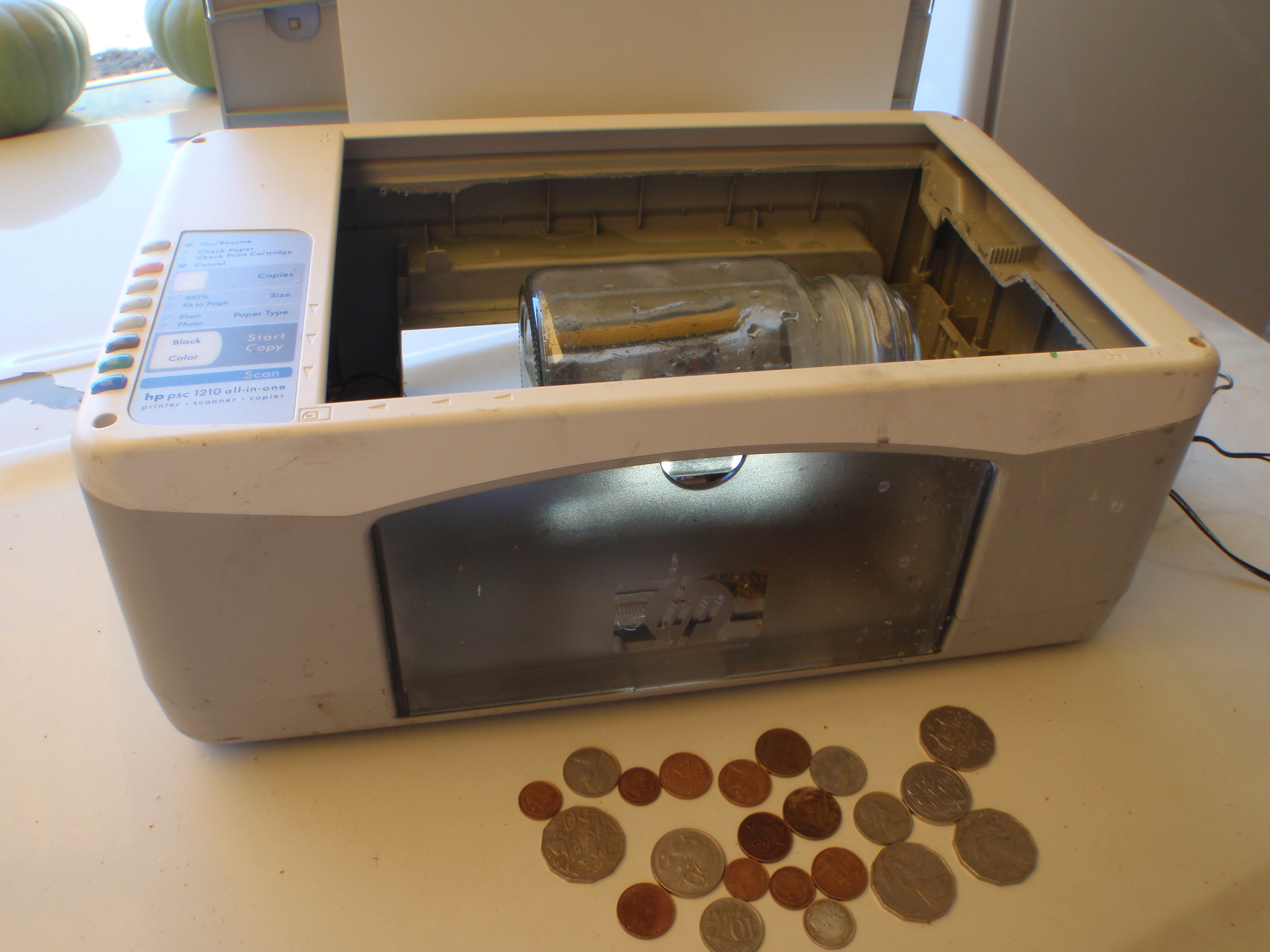 Coin tumbler printer hack