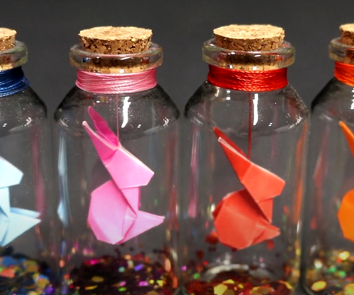 How to Make a Mini Rabit in a Bottle - Easy Paper Gift!