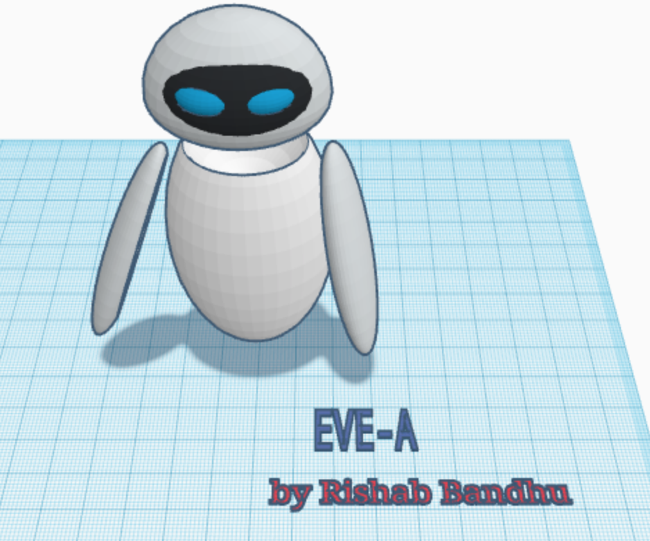 How to Design Eve [WALL-E] in Tinkercad!