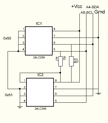 Add I2C EEPROM to Arduino