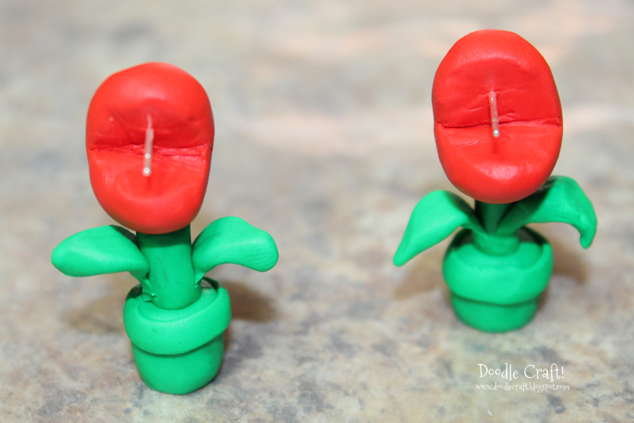 piranha plant mario brothers polymer clay bake oven hard earrings geekery geek video games crafts (7).JPG