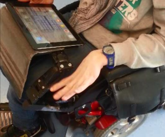 wheelchair tray arm smartphone tablet
