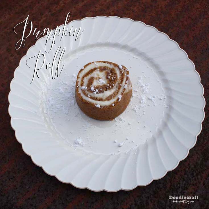 pumpkin roll recipe fun thanksgiving and smarty had a party dishes plates fancy decorative cream cheese frosting (11).JPG