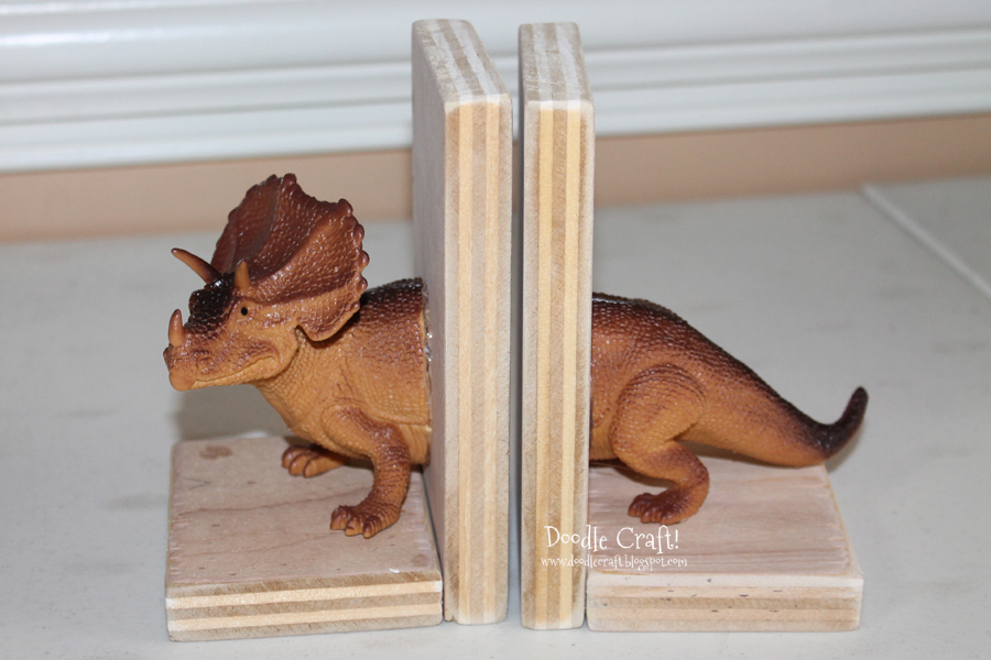 dinosaurs upcycle into cool teen tween bookends reuse indie crafts trendy t-rex raptor dinosaur toy (2).jpg