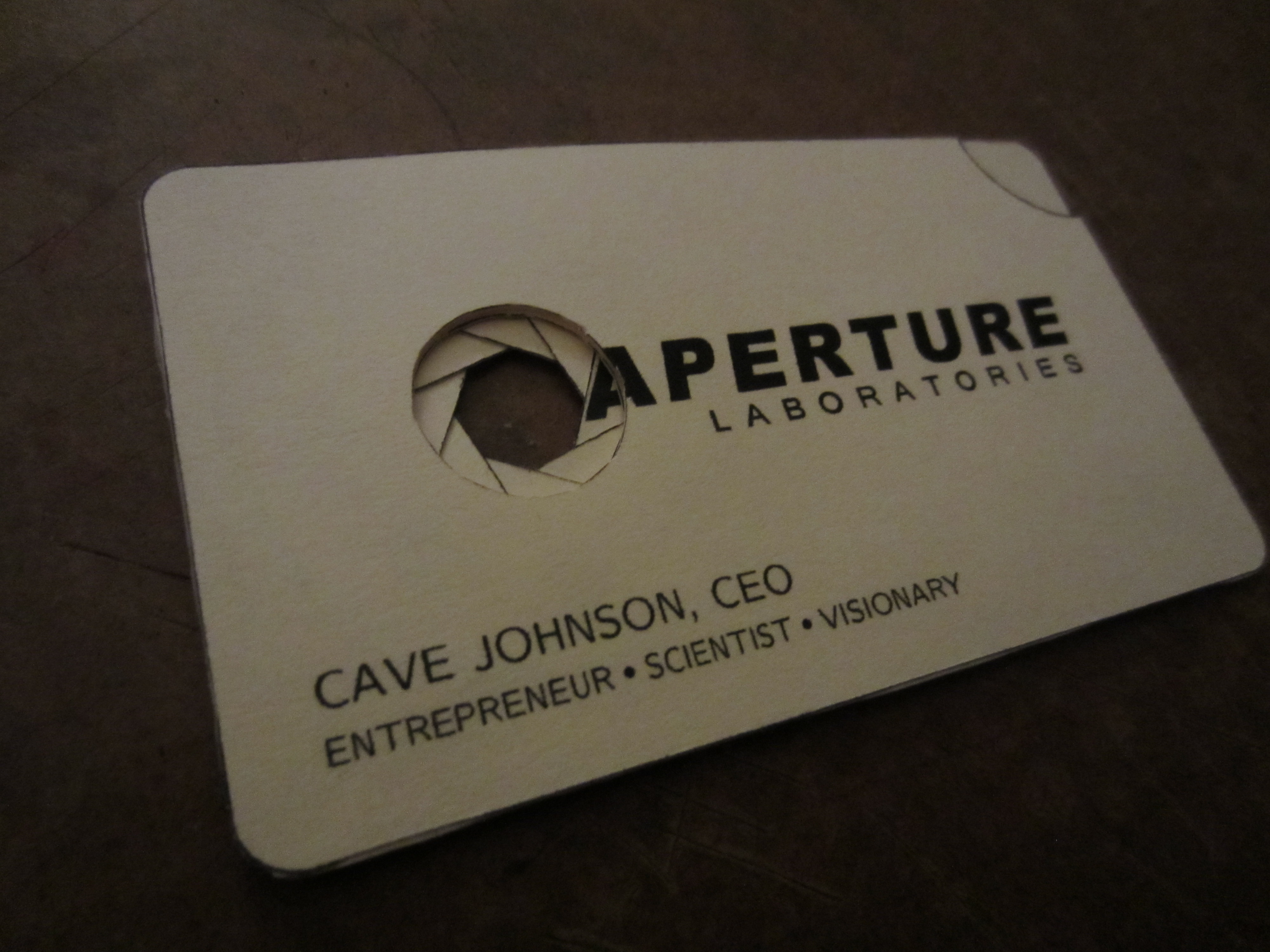 Aperture Science Business Card