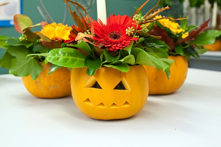 Floral Pumpkin Candles