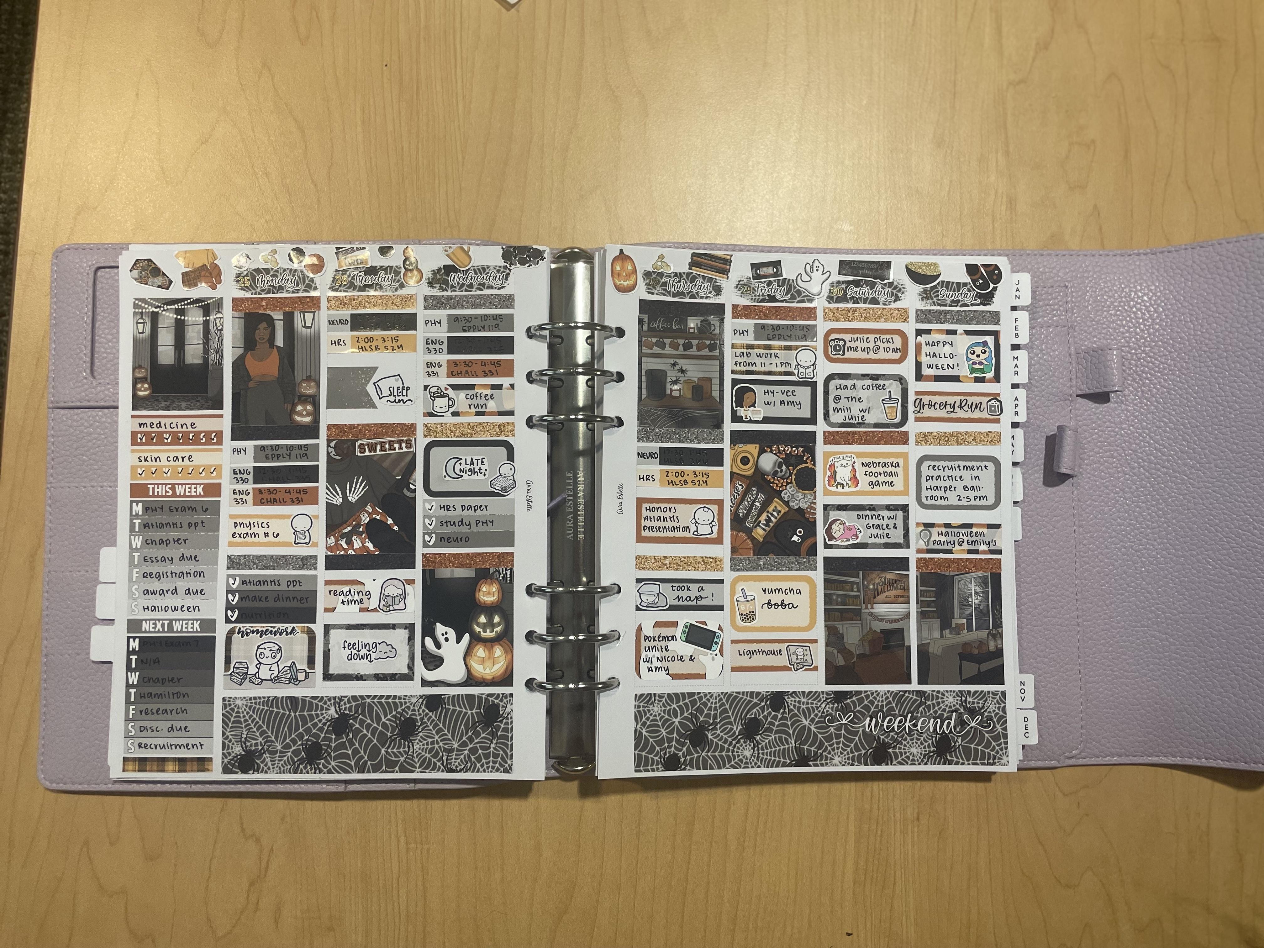 Weekly Vertical Planner Layout Using Stickers