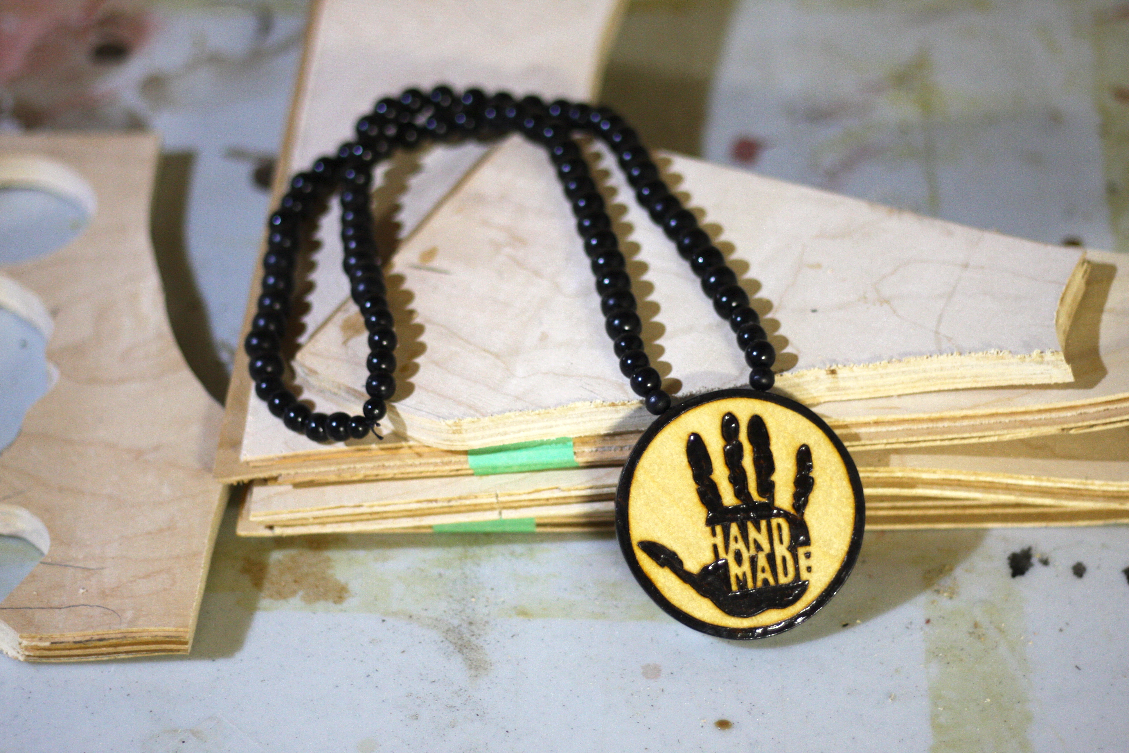 Pyrography Jewellery From Skateboard Veneer Scraps