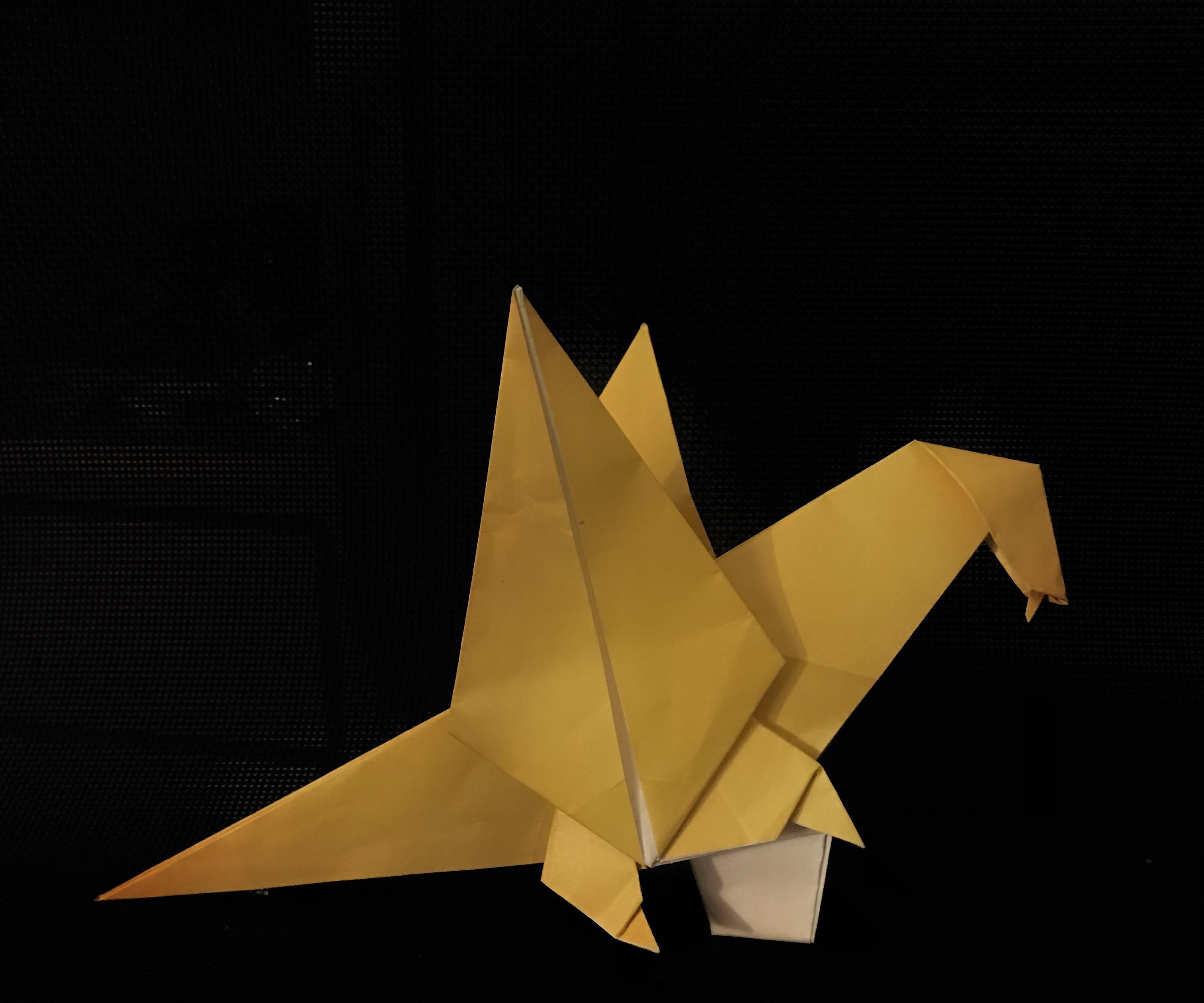 Origami Dragon on Stone Designed by Seger Korteweg