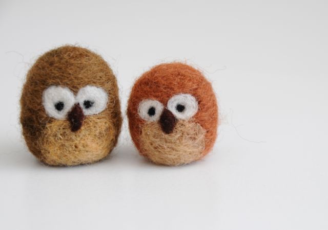 Needle Felted Owls