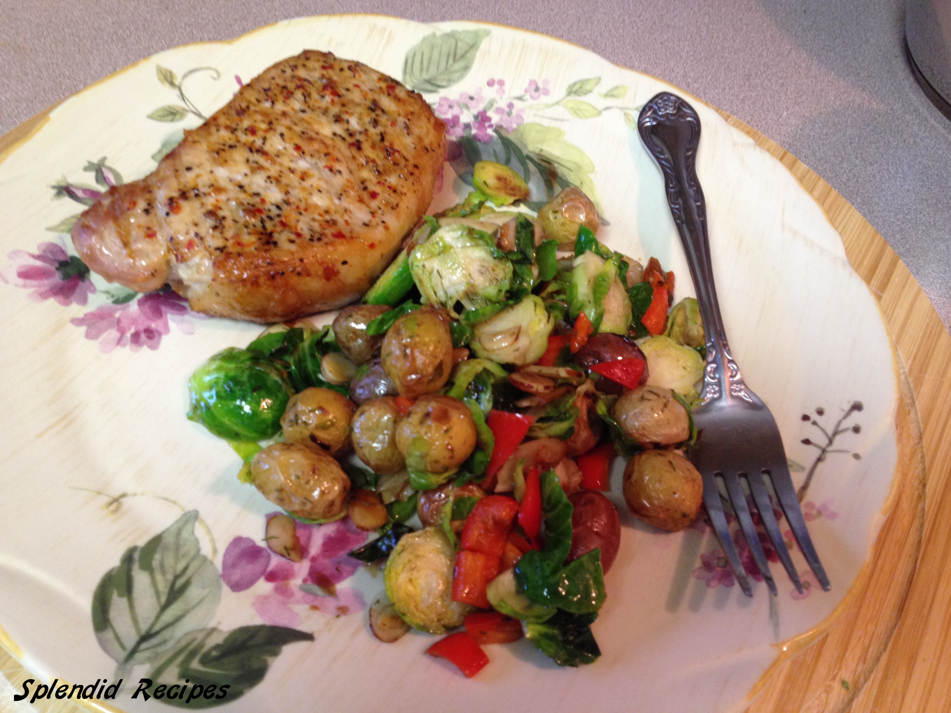 Warm Brussels sprouts and Dilled Potato Salad