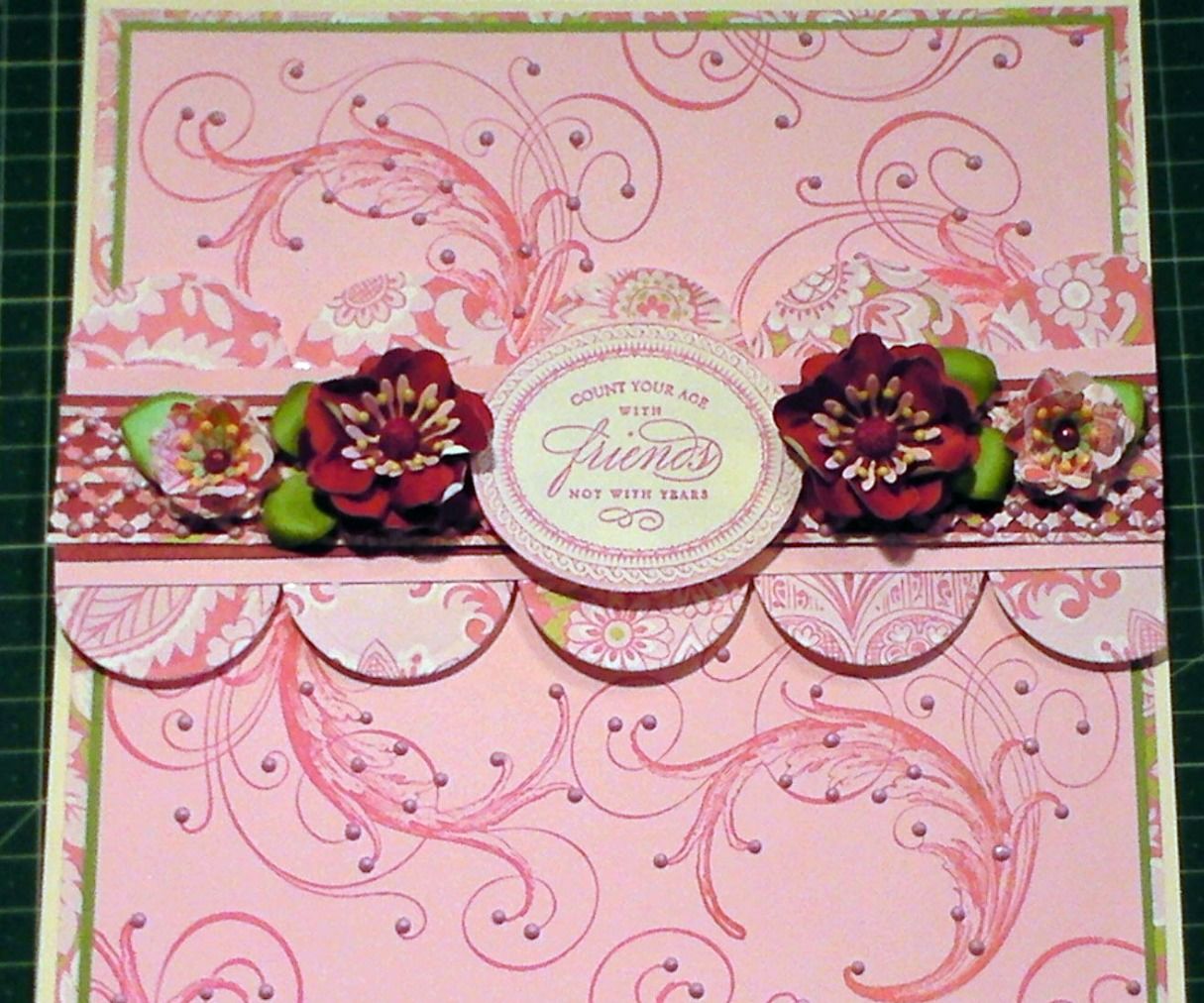 How to Make Gorgeous Pink Flourish Rubber Stamped Card 