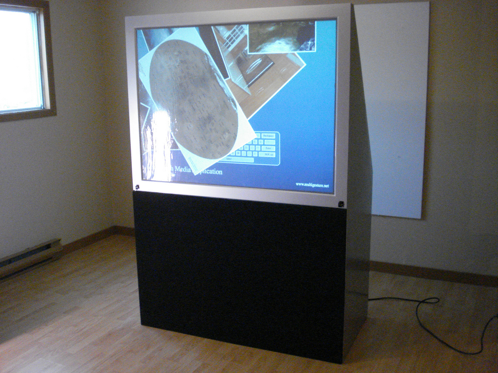 Back projection 56 inch multitouch television.
