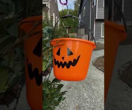 Flying Pumpkin Candy ZIpline for Social Distancing Halloween Trick or Treating