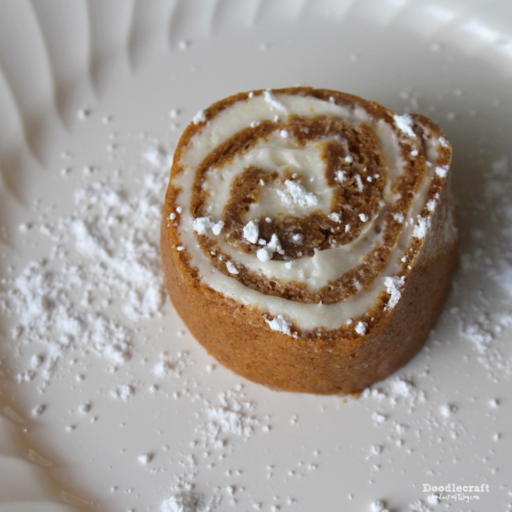 pumpkin roll recipe fun thanksgiving and smarty had a party dishes plates fancy decorative cream cheese frosting (1).JPG