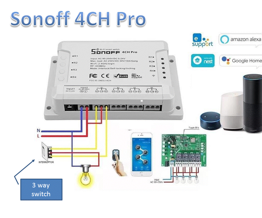 Sonoff 4Ch PRO - Buttons Cabling