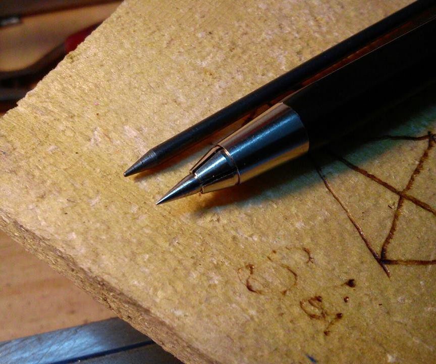 Scriber from a mechanical pencil