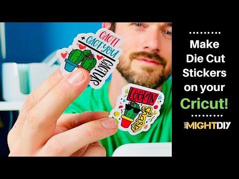 How to Make Stickers with Cricut Offset Feature | Waterproof Die Cut Stickers (Cricut Print and Cut)