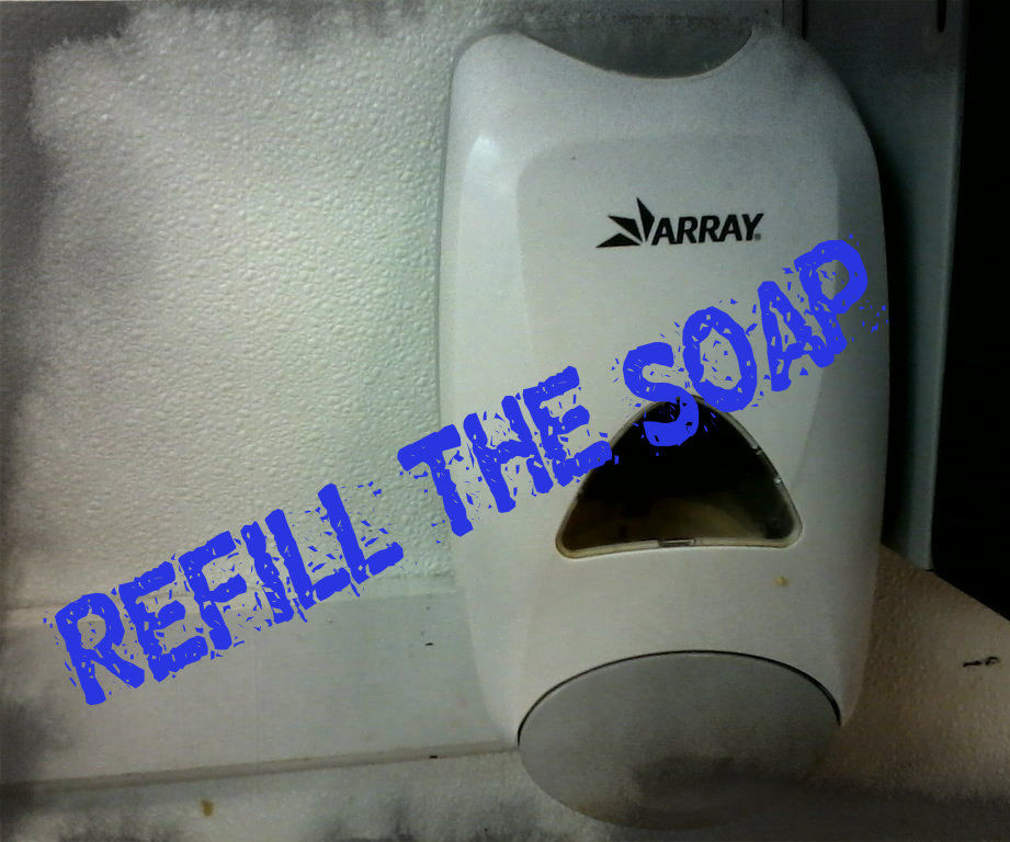 Refilling soap or one MAD salesman 
